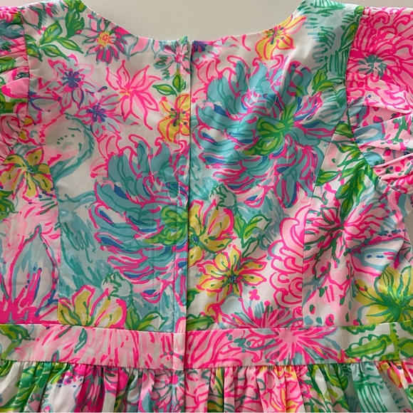Lilly Pulitzer Girls 14 Pink Floral Dress Hibiscus Print Spring Summer - Picture 4 of 10